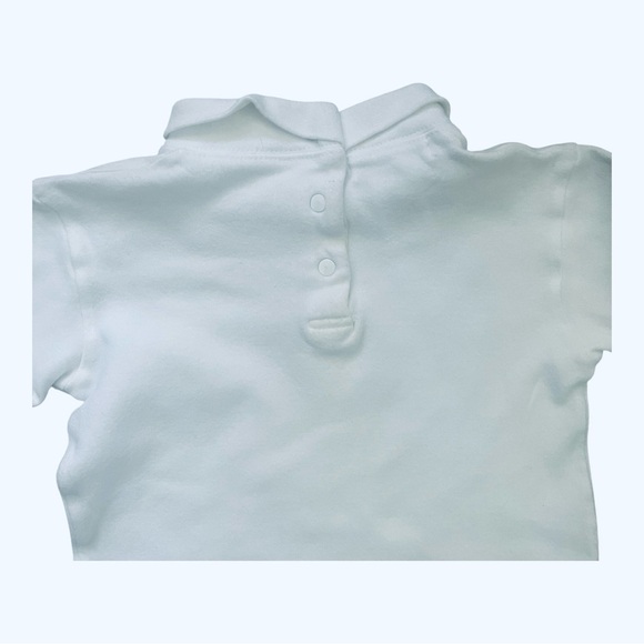 Petite Amy White Turtleneck Long Sleeve Top Girls 12 Months cotton snaps closure - Picture 4 of 7